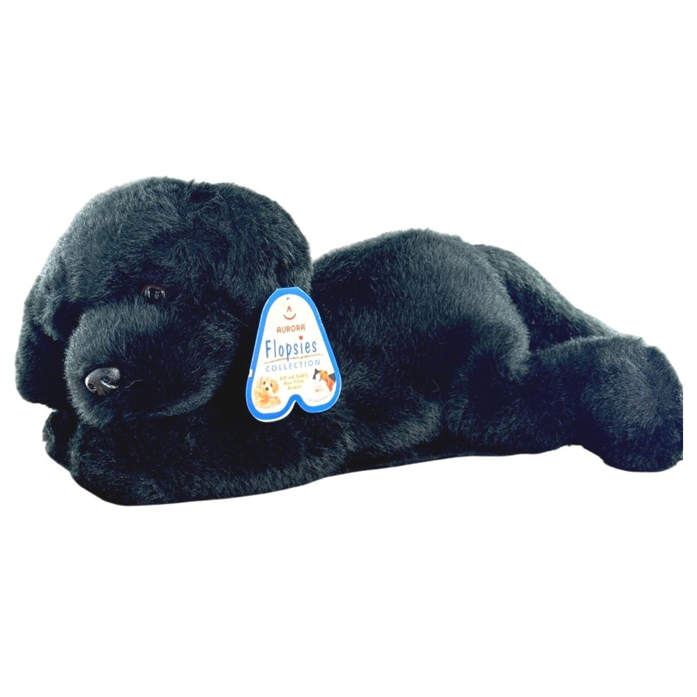 Aurora Flopsie‎ Blackie the Black Labrador Dog 12 Inch Stuffed Animal Plush